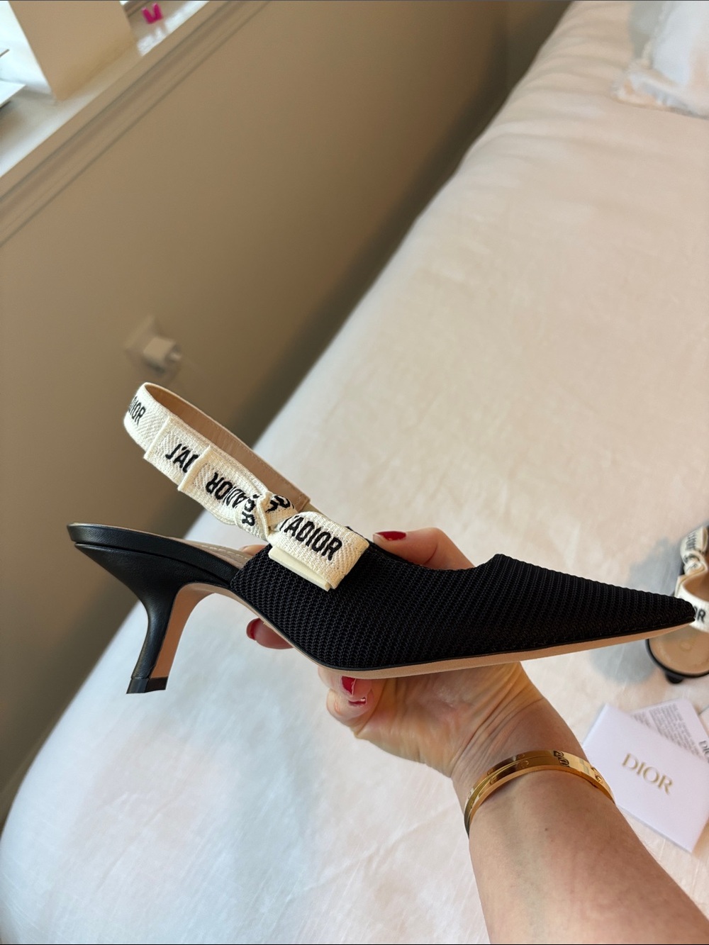 Dior Christian Dior Black J'Adior Slingback Kitten Heel Pumps 36 1/2 EU - NWT - Picture 10 of 17